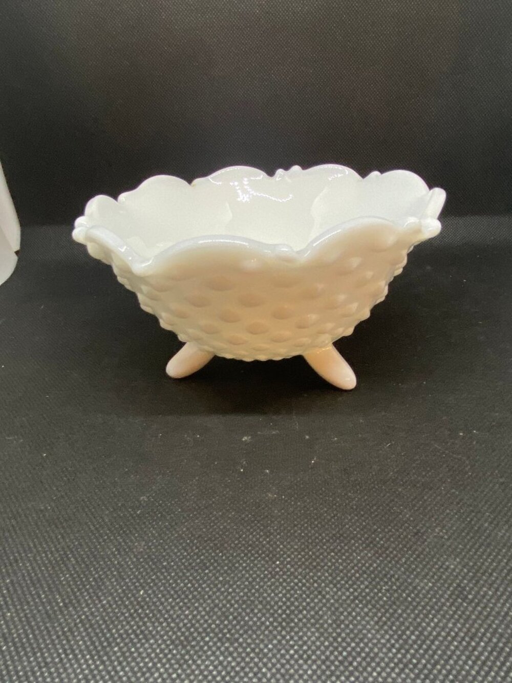 Footed Hobnail L.E.Smith Milkglass Bowl